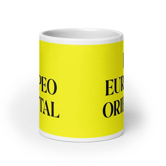 El Europeo Oriental The Eastern European Funny Home Office Work Coffee Mug Mexican Spanish Pride Gift White Glossy Cup Yellow Card Mug