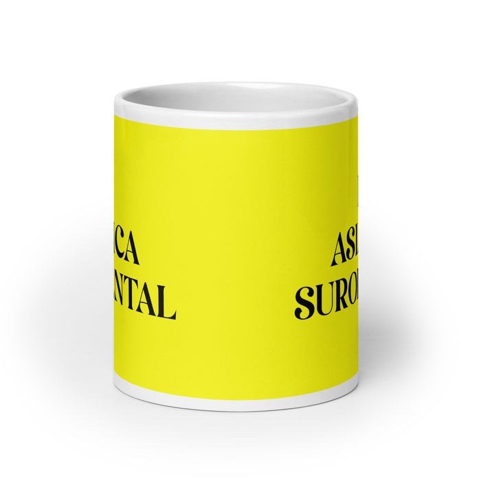 La Asiática Suroriental The Southeast Asian Funny Home Office Work Coffee Mug Mexican Spanish Pride Gift White Glossy Cup Yellow Card Mug