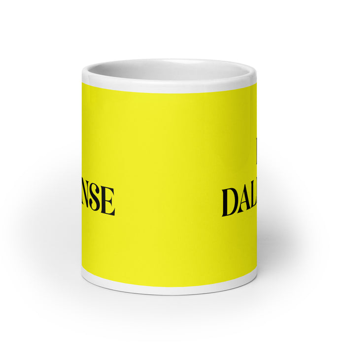 El Dallense The Dallasite Funny Home Office Work Coffee Mug Mexican Spanish Pride Gift White Glossy Cup Yellow Card Mug