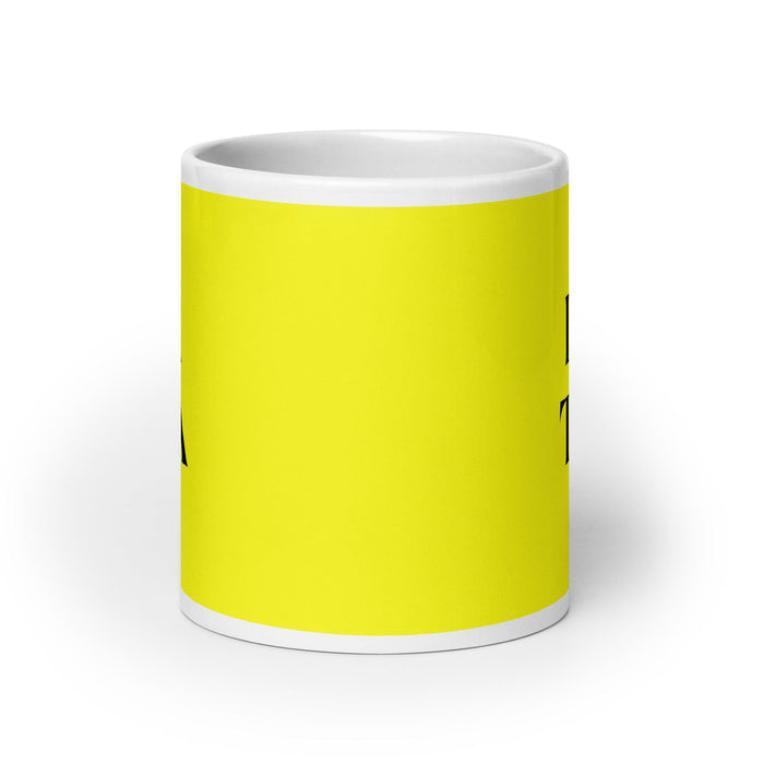 La Tía La Tante / L'Oncle Drôle Maison Bureau Travail Tasse À Café Mexicain Espagnol Fierté Cadeau Blanc Brillant Tasse Carte Jaune Tasse