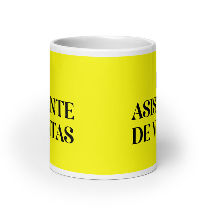 El Asistente De Ventas The Sales Assistant Funny Home Office Work Coffee Mug Mexican Spanish Pride Gift White Glossy Cup Yellow Card Mug