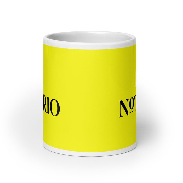 El Notario The Notary Funny Home Office Work Coffee Mug Mexican Spanish Pride Gift White Glossy Cup Yellow Card Mug