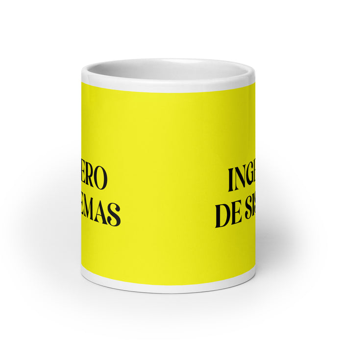 El Ingeniero De Sistemas The Systems Engineer Funny Home Office Work Coffee Mug Mexican Spanish Pride Gift White Glossy Cup Yellow Card Mug