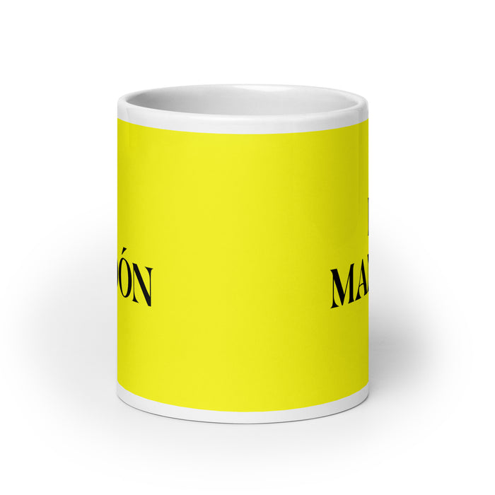 El Mandón The Bossy One Funny Home Office Work Coffee Mug Mexican Spanish Pride Gift White Glossy Cup Yellow Card Mug