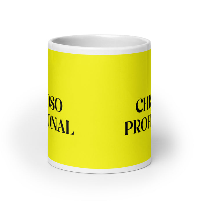 El Chismoso Profesional The Professional Gossip Funny Home Office Work Coffee Mug Mexican Spanish Pride Gift White Glossy Cup Yellow Card Mug