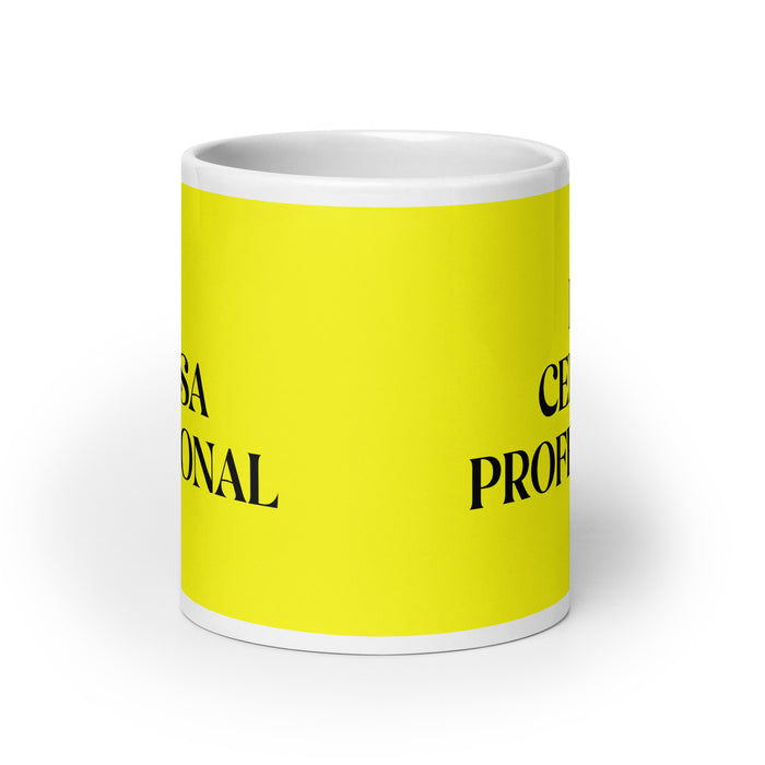 La Celosa Profesional The Professional Jealous One Funny Home Office Work Coffee Mug Mexican Spanish Pride Gift White Glossy Cup Yellow Card Mug