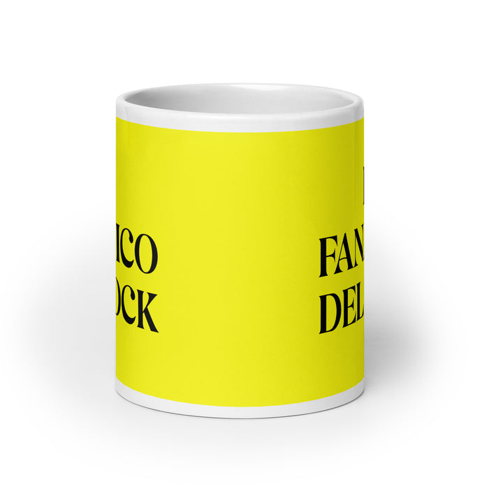 El Fanático Del Rock The Rock Music Lover Funny Home Office Work Coffee Mug Mexican Spanish Pride Gift White Glossy Cup Yellow Card Mug