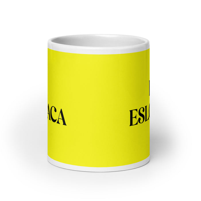 La Eslovaca The Slovak Funny Home Office Work Coffee Mug Mexican Spanish Pride Gift White Glossy Cup Yellow Card Mug