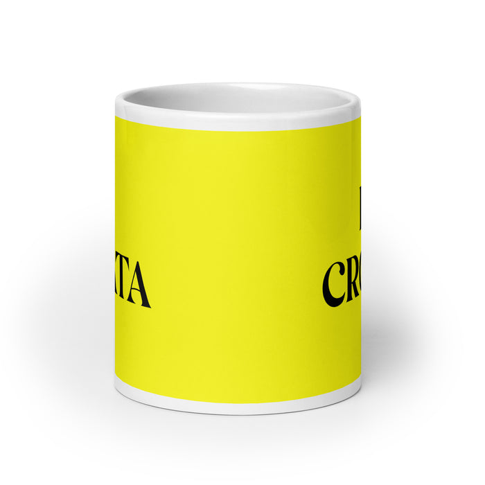 El Croata The Croatian Funny Home Office Work Coffee Mug Mexican Spanish Pride Gift White Glossy Cup Yellow Card Mug