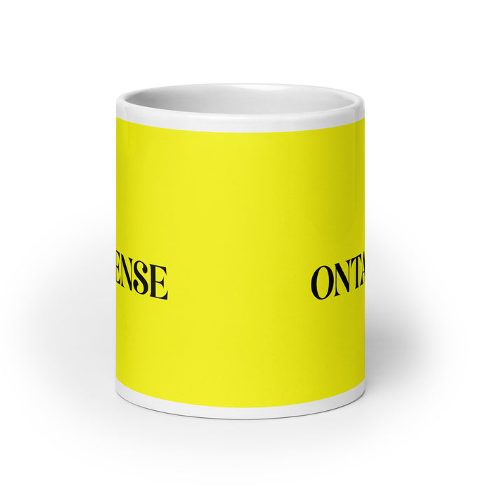 El Ontariense The Ontarian Funny Home Office Work Coffee Mug Mexican Spanish Pride Gift White Glossy Cup Yellow Card Mug