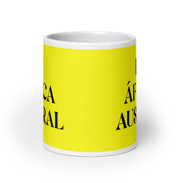 La África Austral The Southern African Funny Home Office Work Coffee Mug Mexican Spanish Pride Gift White Glossy Cup Yellow Card Mug