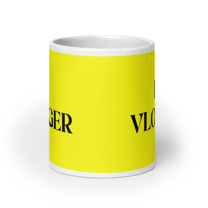 El Vlogger The Vlogger Funny Home Office Work Coffee Mug Mexican Spanish Pride Gift White Glossy Cup Yellow Card Mug