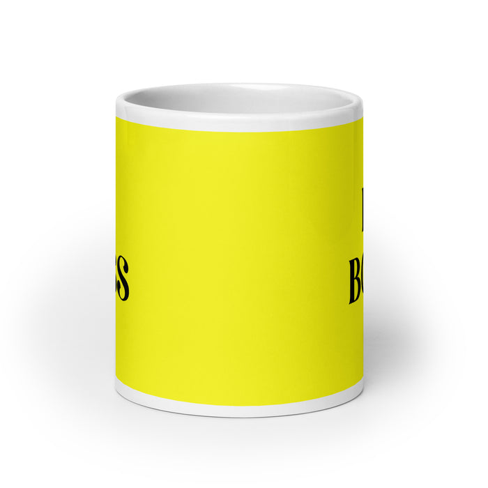 El Boss The Boss Funny Home Office Work Coffee Mug Mexican Spanish Pride Gift White Glossy Cup Yellow Card Mug