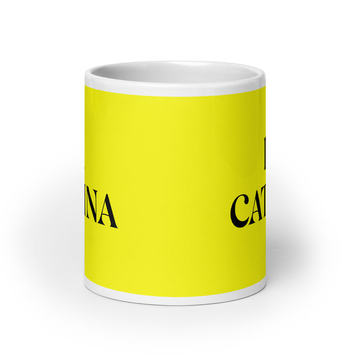 La Catrina The Fancy Dresser Funny Home Office Work Coffee Mug Mexican Spanish Pride Gift White Glossy Cup Yellow Card Mug