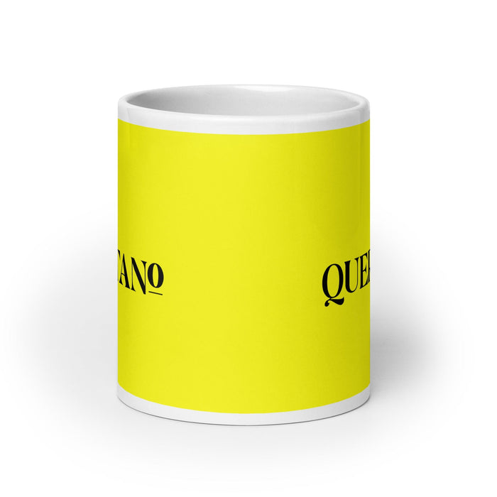 La Queretana Le résident de Querétaro Drôle Bureau à domicile Travail Tasse à café Cadeau de fierté espagnole mexicaine Tasse blanche brillante Tasse à carte jaune