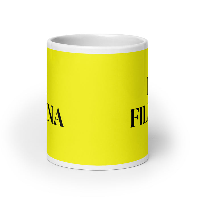 La Filipina The Filipino Funny Home Office Work Coffee Mug Mexican Spanish Pride Gift White Glossy Cup Yellow Card Mug