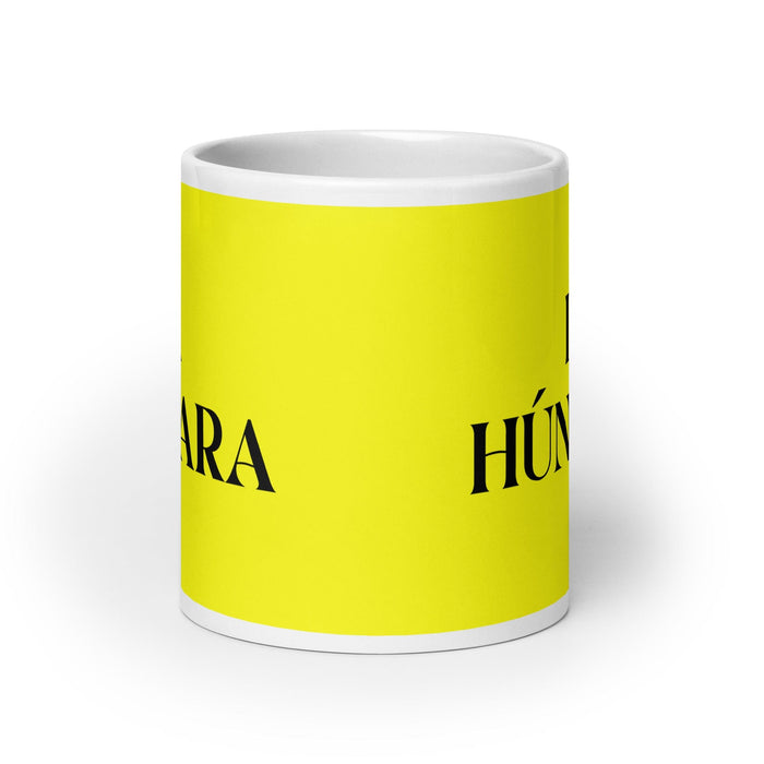 La Húngara The Hungarian Funny Home Office Work Coffee Mug Mexican Spanish Pride Gift White Glossy Cup Yellow Card Mug