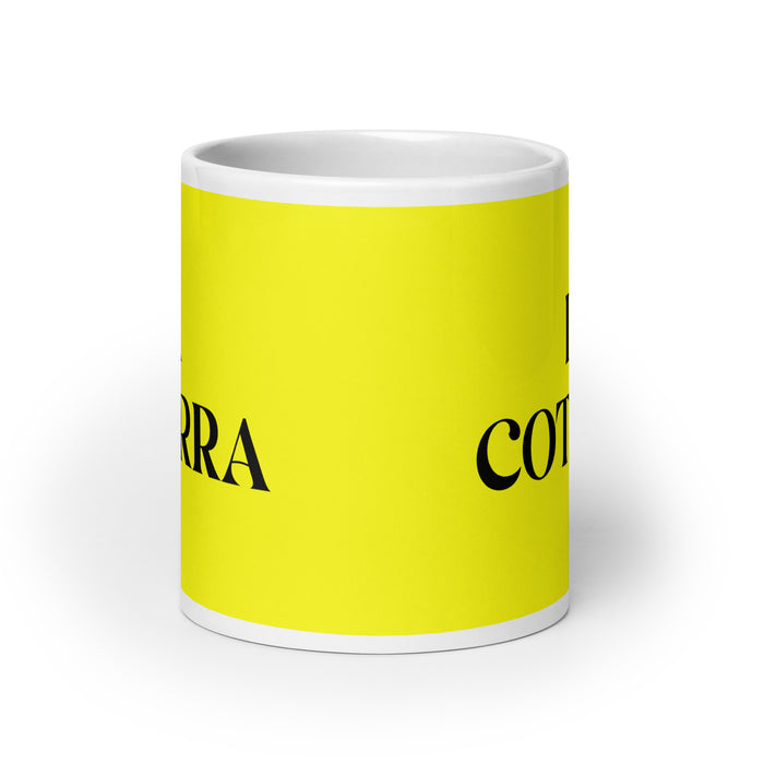 La Cotorra The Chatterbox Funny Home Office Work Coffee Mug Mexican Spanish Pride Gift White Glossy Cup Yellow Card Mug