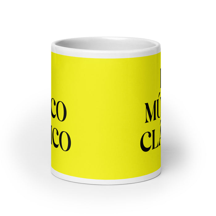 El Músico Clásico The Classical Musician Funny Home Office Work Coffee Mug Mexican Spanish Pride Gift White Glossy Cup Yellow Card Mug