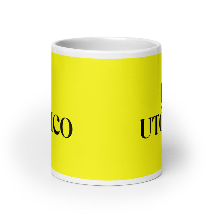 El Utópico The Utopian Funny Home Office Work Coffee Mug Mexican Spanish Pride Gift White Glossy Cup Yellow Card Mug