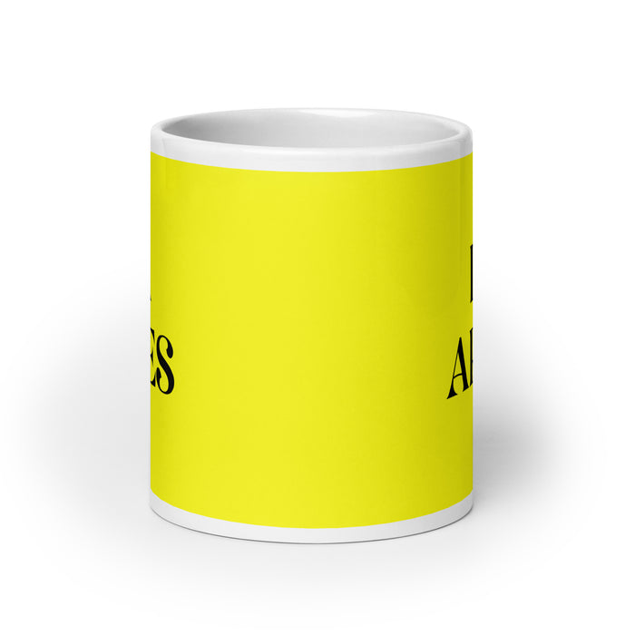 La Aries The Aries Funny Home Office Work Coffee Mug Mexican Spanish Pride Gift White Glossy Cup Yellow Card Mug