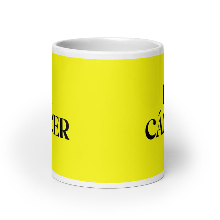 La Cáncer The Cancer Funny Home Office Work Coffee Mug Mexican Spanish Pride Gift White Glossy Cup Yellow Card Mug