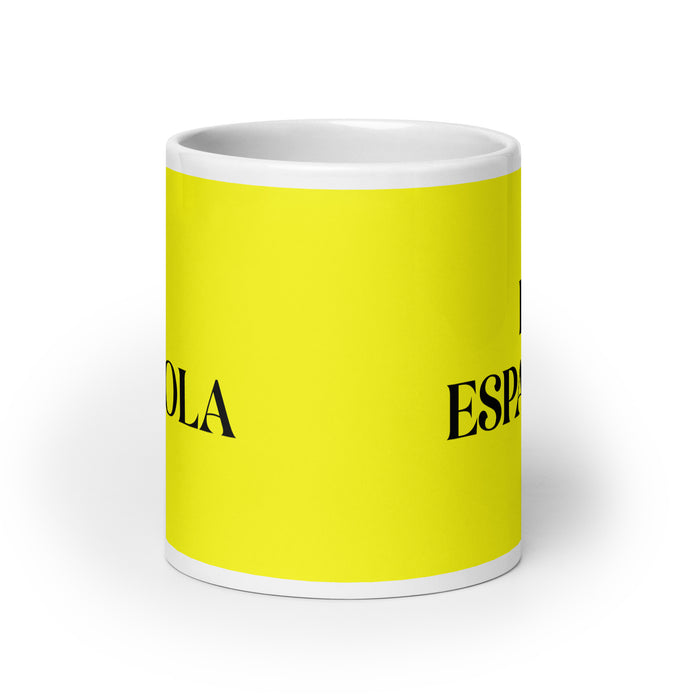 La Española The Spanish Funny Home Office Work Coffee Mug Mexican Spanish Pride Gift White Glossy Cup Yellow Card Mug