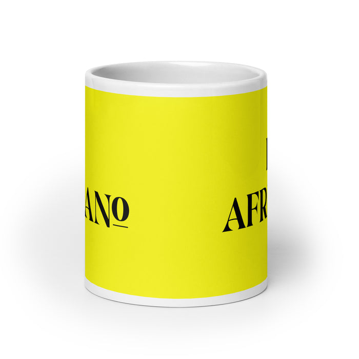 El Africano The African Funny Home Office Work Coffee Mug Mexican Spanish Pride Gift White Glossy Cup Yellow Card Mug