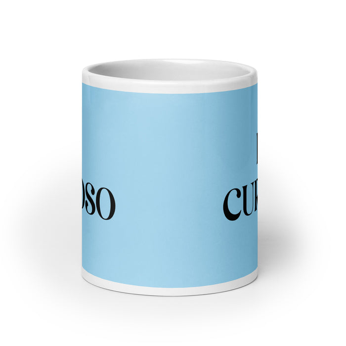 El Curioso The Curious One Funny Home Office Work Coffee Mug Mexican Spanish Pride Gift White Glossy Cup Sky Blue Card Mug