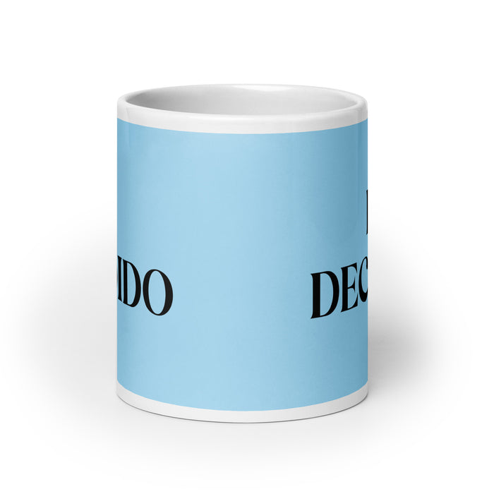 El Decidido The Decisive One Funny Home Office Work Coffee Mug Mexican Spanish Pride Gift White Glossy Cup Sky Blue Card Mug