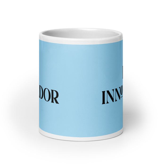 El Innovador The Innovator Funny Home Office Work Coffee Mug Mexican Spanish Pride Gift White Glossy Cup Sky Blue Card Mug