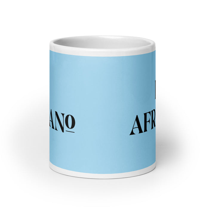 El Africano The African Funny Home Office Work Coffee Mug Mexican Spanish Pride Gift White Glossy Cup Sky Blue Card Mug