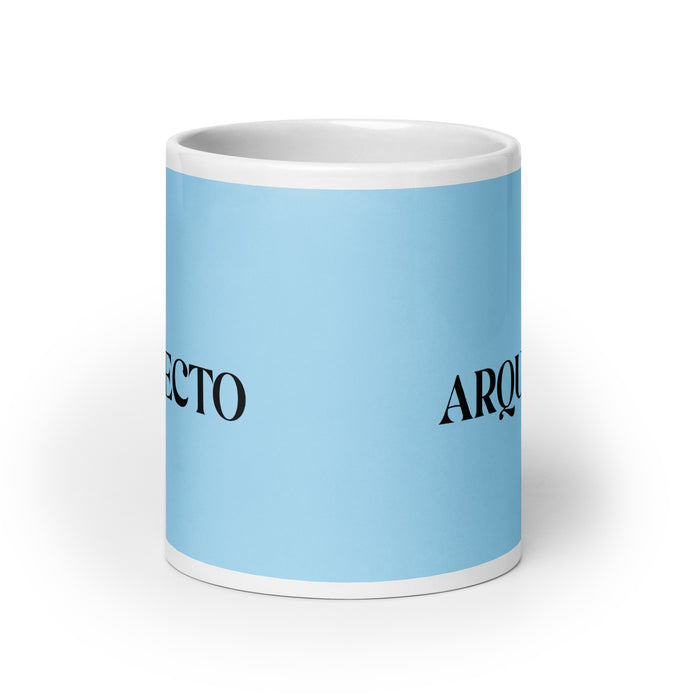 El Arquitecto The Architect Funny Home Office Work Coffee Mug Mexican Spanish Pride Gift White Glossy Cup Sky Blue Card Mug