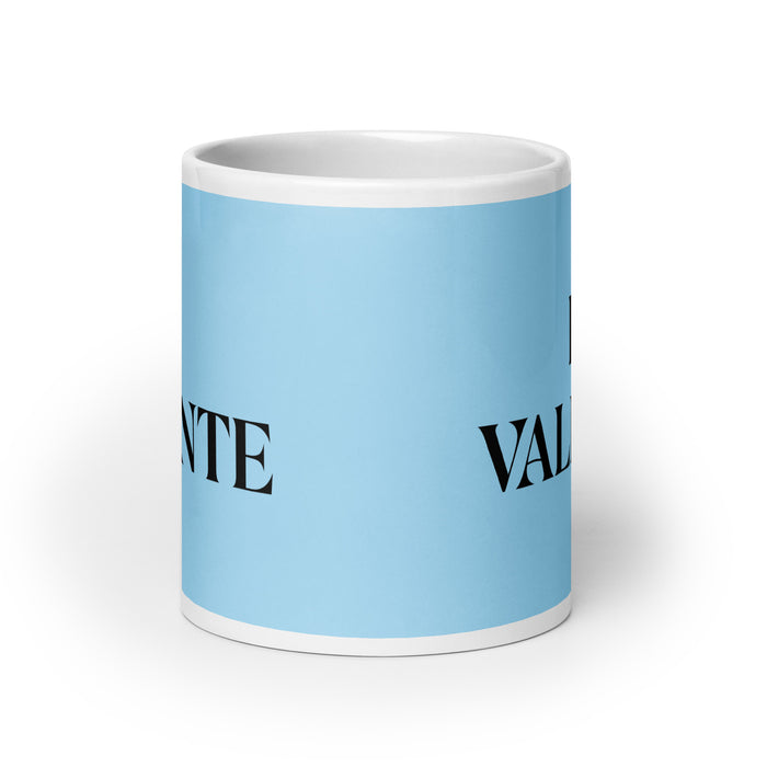 El Valiente The Brave One Funny Home Office Work Coffee Mug Mexican Spanish Pride Gift White Glossy Cup Sky Blue Card Mug