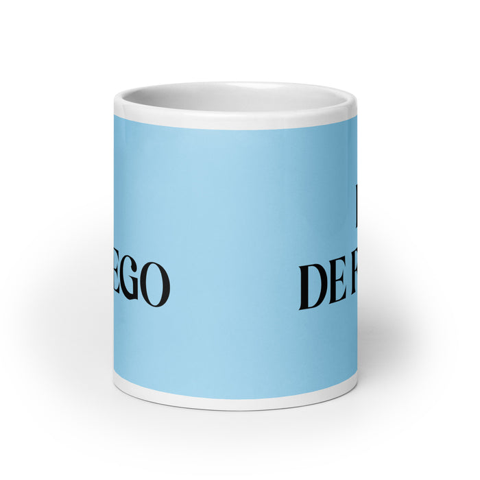 El De Fuego The Fire Sign Funny Home Office Work Coffee Mug Mexican Spanish Pride Gift White Glossy Cup Sky Blue Card Mug