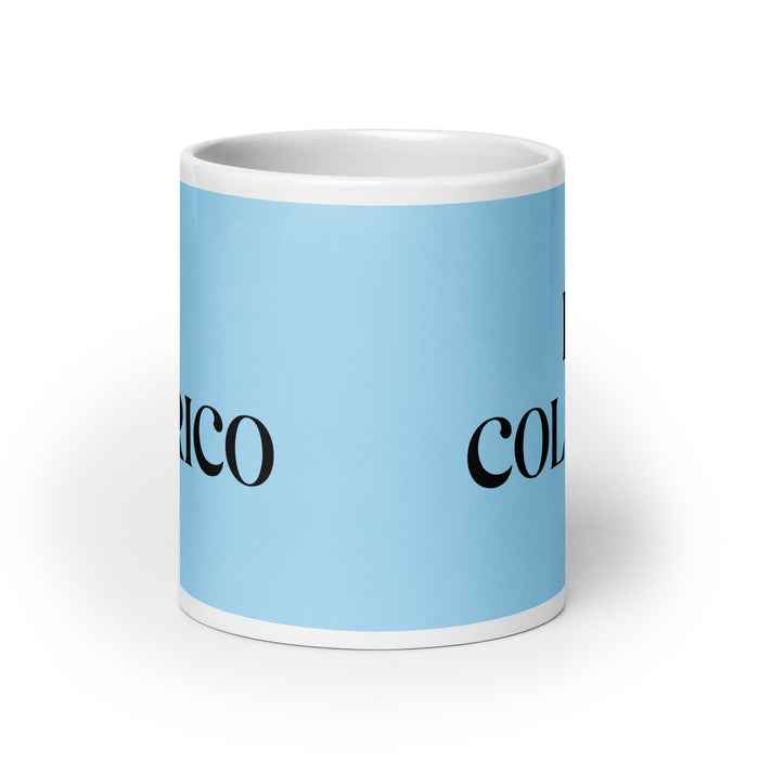 El Colérico The Choleric Funny Home Office Work Coffee Mug Mexican Spanish Pride Gift White Glossy Cup Sky Blue Card Mug