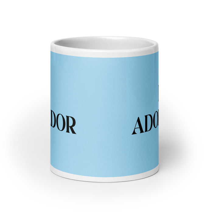 El Adorador The Worshiper Funny Home Office Work Coffee Mug Mexican Spanish Pride Gift White Glossy Cup Sky Blue Card Mug