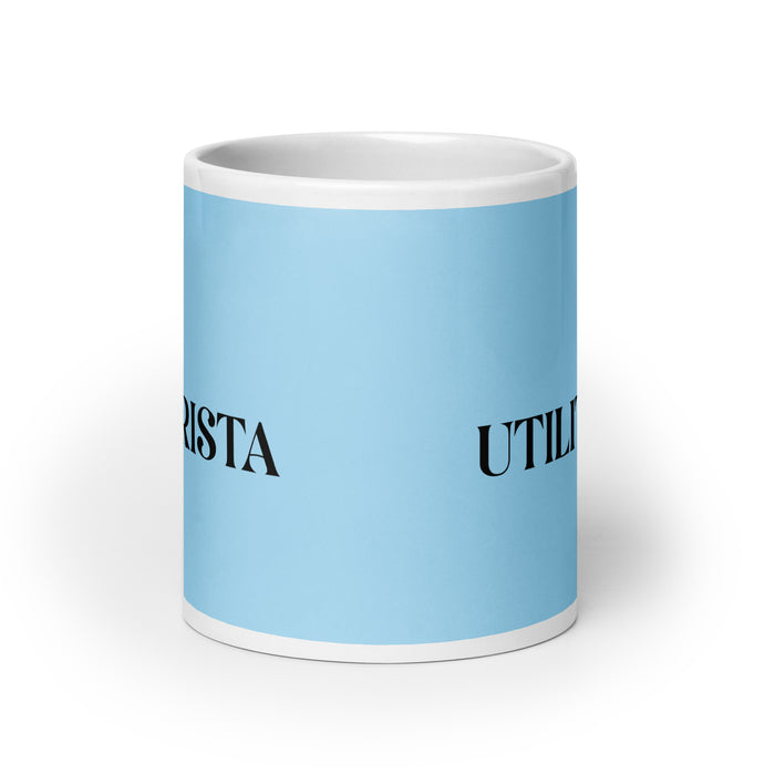 El Utilitarista The Utilitarian Funny Home Office Work Coffee Mug Mexican Spanish Pride Gift White Glossy Cup Sky Blue Card Mug