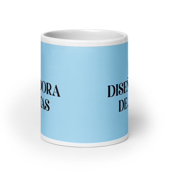 La Diseñadora De Joyas The Jewelry Designer Funny Home Office Work Coffee Mug Mexican Spanish Pride Gift White Glossy Cup Sky Blue Card Mug