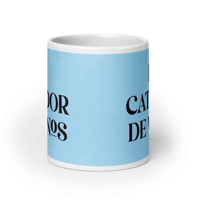 El Catador De Vinos The Wine Taster Funny Home Office Work Coffee Mug Mexican Spanish Pride Gift White Glossy Cup Sky Blue Card Mug