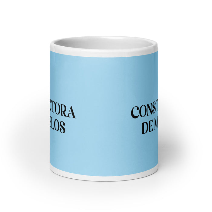 La Constructora De Modelos The Model Builder Funny Home Office Work Coffee Mug Mexican Spanish Pride Gift White Glossy Cup Sky Blue Card Mug