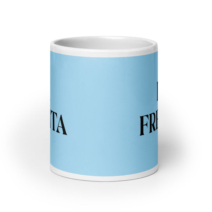 La Fresita The Spoiled One Funny Home Office Work Coffee Mug Mexican Spanish Pride Gift White Glossy Cup Sky Blue Card Mug