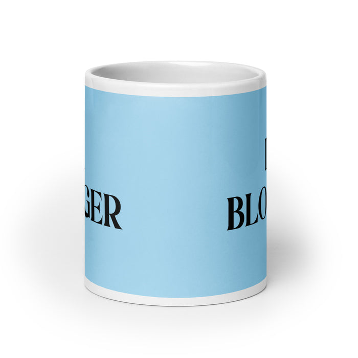 La Blogger The Blogger Funny Home Office Work Coffee Mug Mexican Spanish Pride Gift White Glossy Cup Sky Blue Card Mug