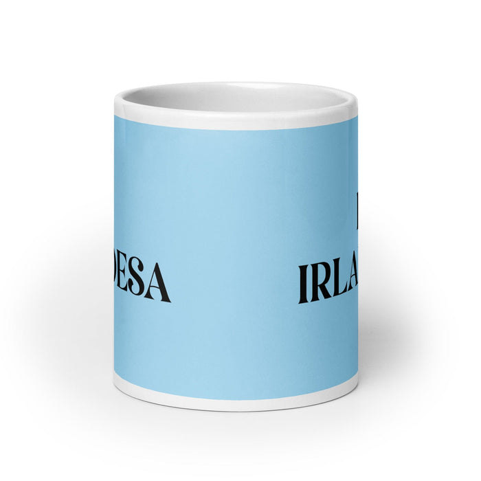 La Irlandesa The Irish Funny Home Office Work Coffee Mug Mexican Spanish Pride Gift White Glossy Cup Sky Blue Card Mug