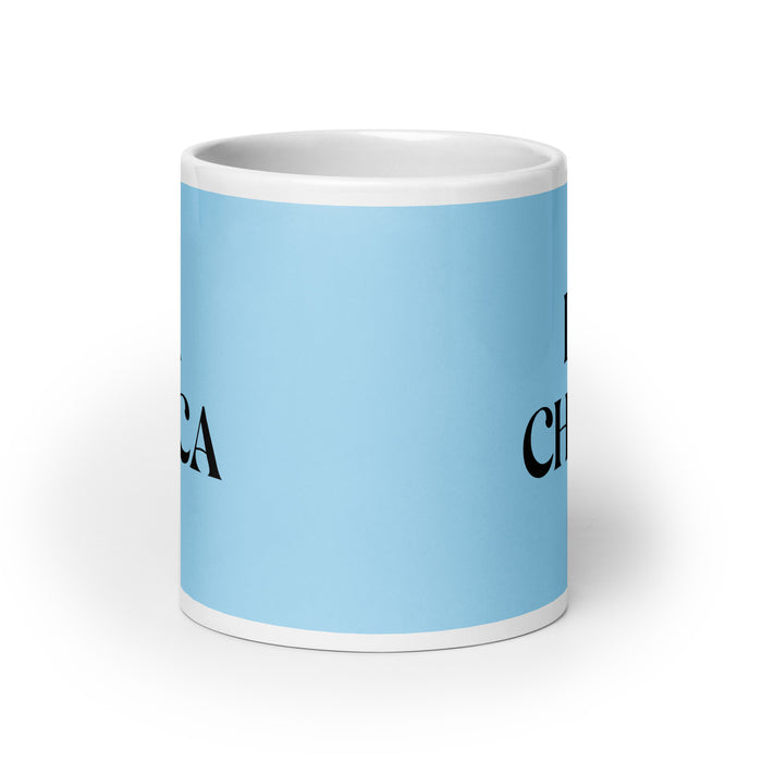 La Checa The Czech Funny Home Office Work Coffee Mug Mexican Spanish Pride Gift White Glossy Cup Sky Blue Card Mug