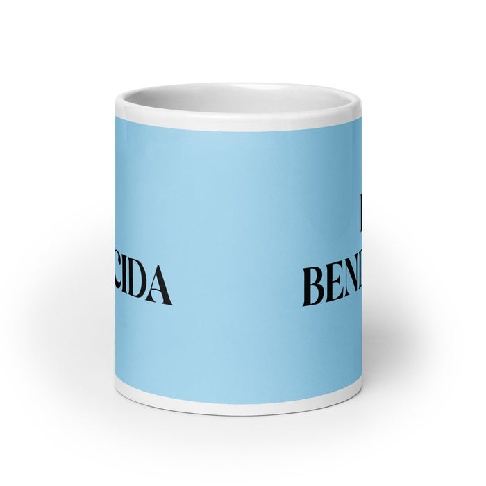 La Bendecida The Blessed One Funny Home Office Work Coffee Mug Mexican Spanish Pride Gift White Glossy Cup Sky Blue Card Mug