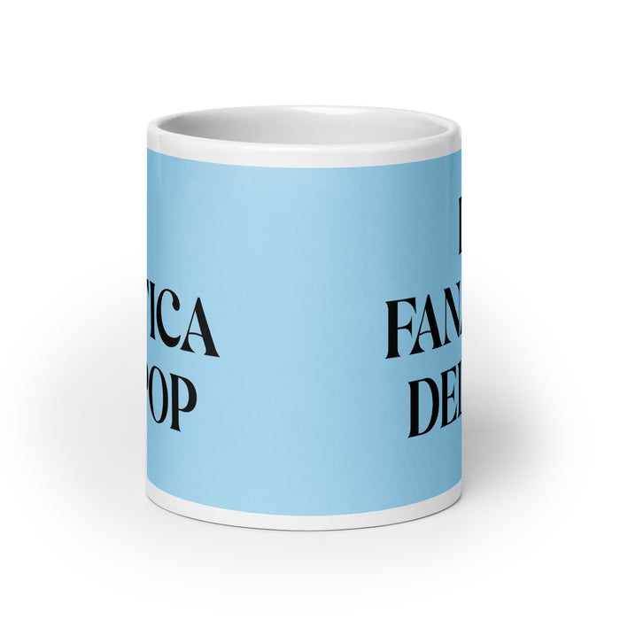 La Fanática Del Pop The Pop Music Lover Funny Home Office Work Coffee Mug Mexican Spanish Pride Gift White Glossy Cup Sky Blue Card Mug