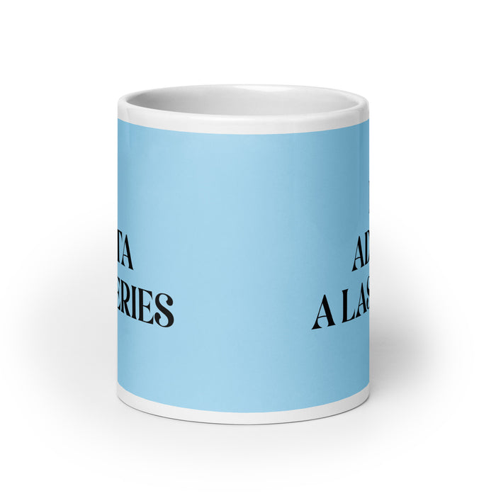 La Adicta A Las Series The Series Addict Funny Home Office Work Coffee Mug Mexican Spanish Pride Gift White Glossy Cup Sky Blue Card Mug