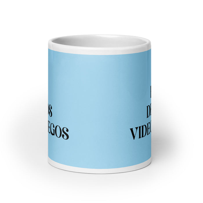 La Fan De Los Videojuegos The Video Game Fan Funny Home Office Work Coffee Mug Mexican Spanish Pride Gift White Glossy Cup Sky Blue Card Mug