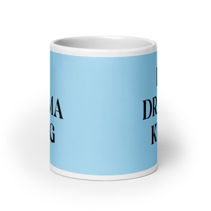 El Drama King The Drama Queen / The Drama King Funny Home Office Work Coffee Mug Mexican Spanish Pride Gift White Glossy Cup Sky Blue Card Mug